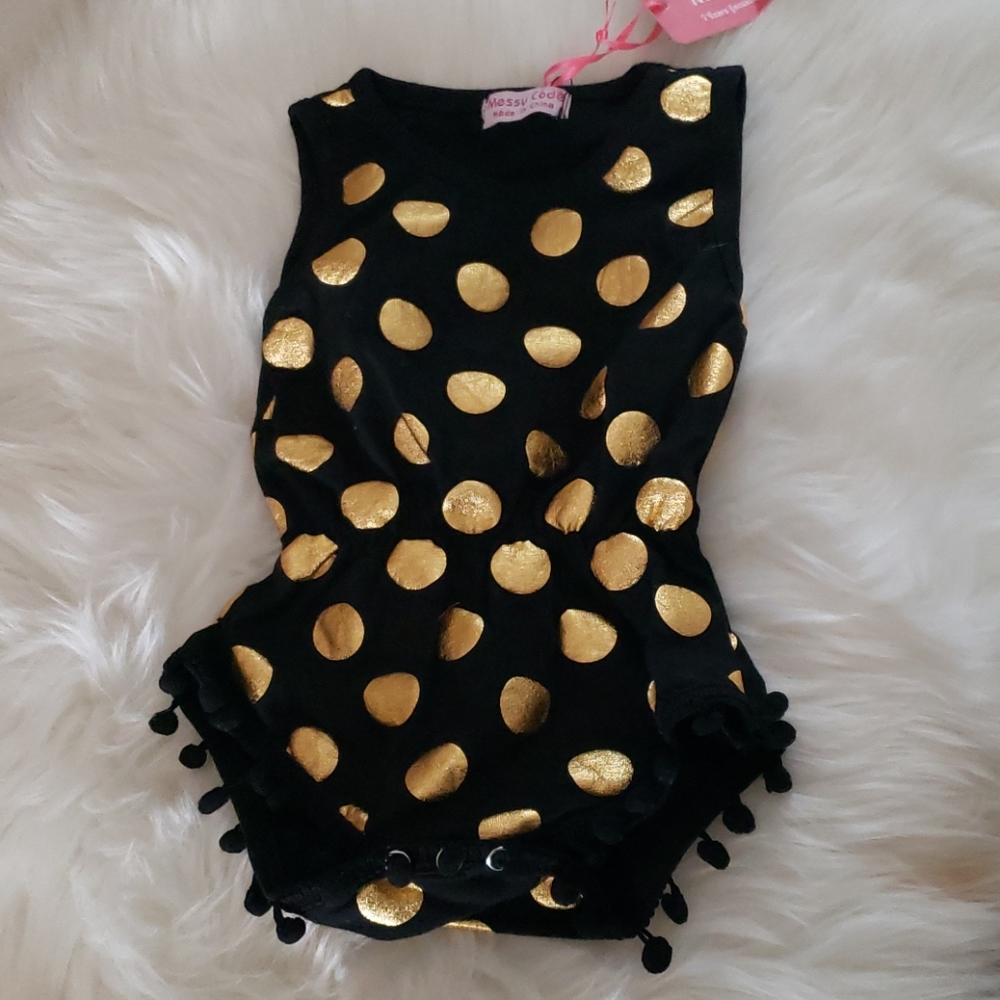 Messy code black and gold onesie 6-9months